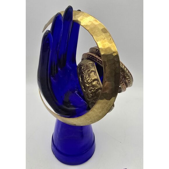 Lot  of 4 Vintage -  Brass Choker Collar Style Necklace & Bracelets - Picture 1 of 8